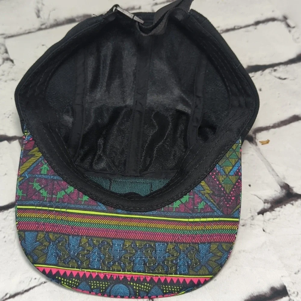 Stay Up Bruh Hat Black Teal‎ Multicolor Adjustable Ball Cap